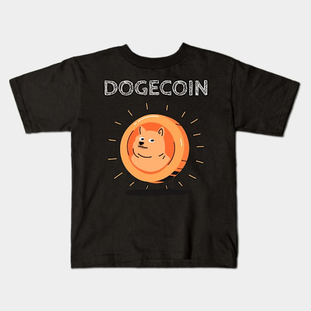 Dogecoin Kids T-Shirt by Screamingcat